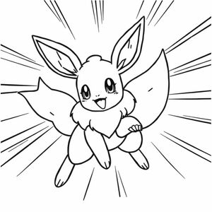 evee pokemon with cool action background 
