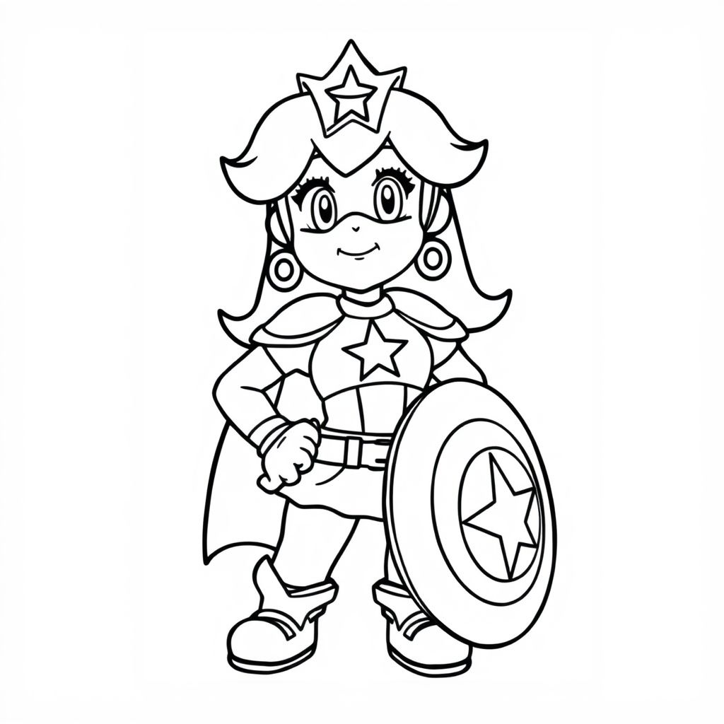 princess peach as captain America 
