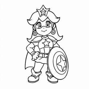 princess peach as captain America 