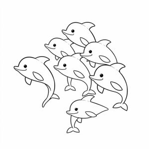 I want you to make me dolphin page with several cute dolphins
