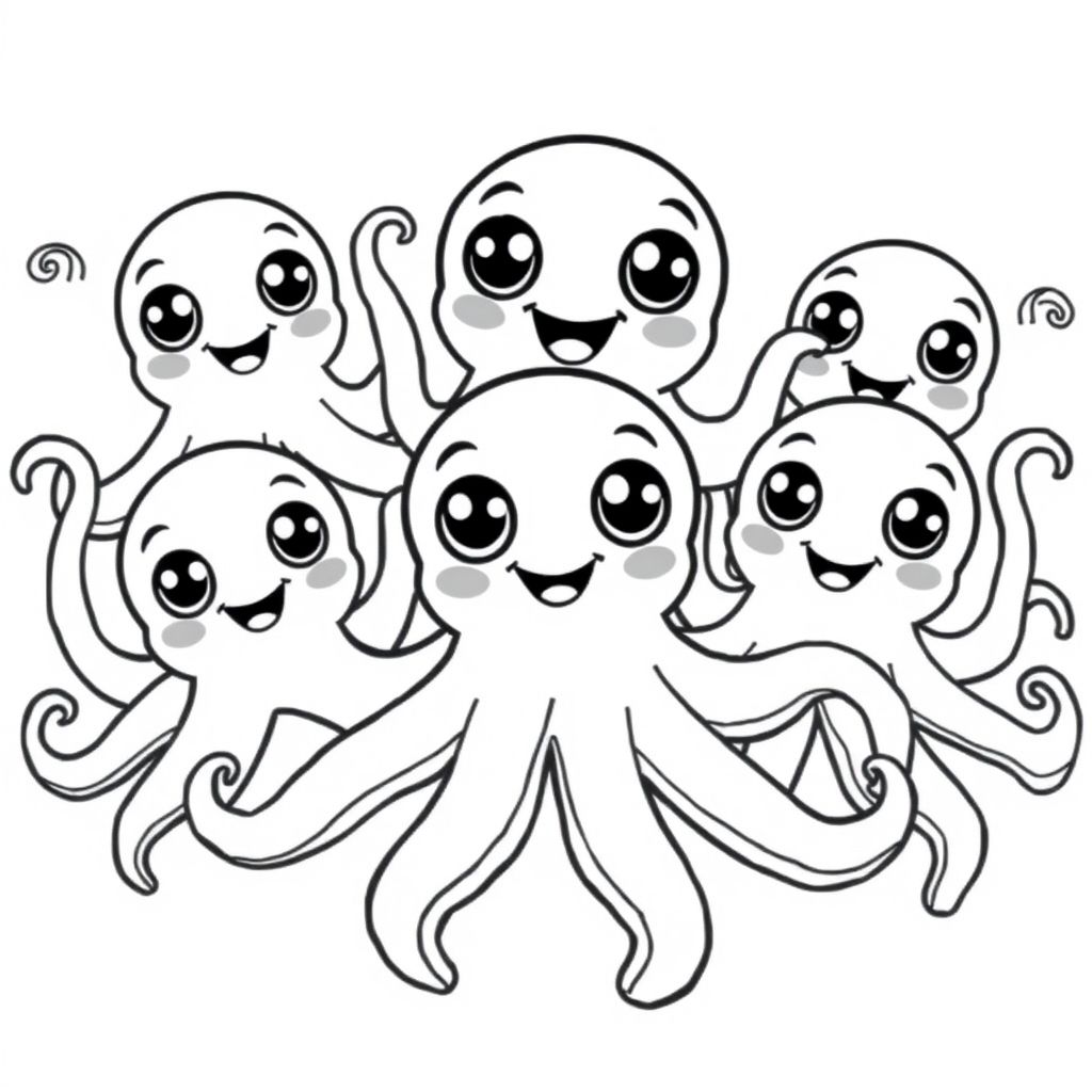 octopus page with cute octopuses
