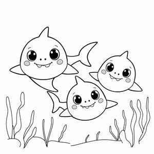 shark page with cute sharks