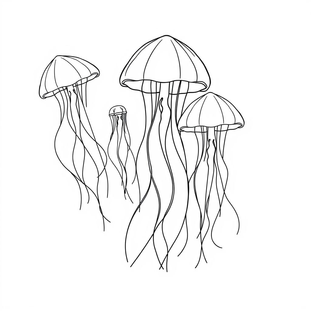 Jellyfish page with jellyfishes