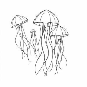 Jellyfish page with jellyfishes