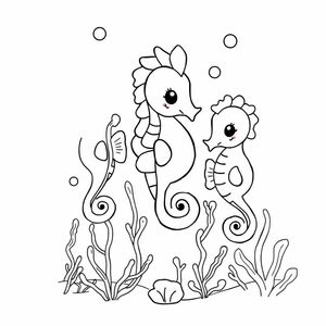 seahorses page with cute seahorses
