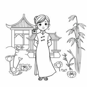 hãy làm bức ảnh cô gái mặc áo dài đứng giữa Việt Nam

