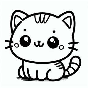 A black and white drawing of a cat 3