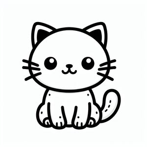 A black and white drawing of a cat 4
