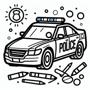 A police car coloring page