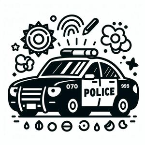 A police car with the word police written on it