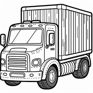A black and white drawing of a truck 2
