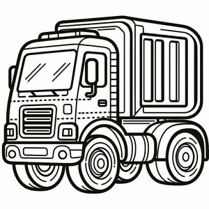 A black and white drawing of a truck 3
