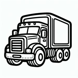 A black and white drawing of a truck 4