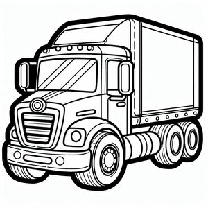 A black and white drawing of a truck