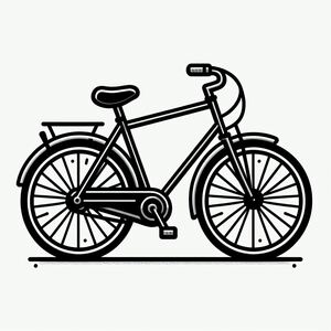 A black and white drawing of a bicycle 2
