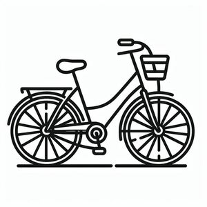 Bản vẽ đen trắng của một chiếc xe đạp 4