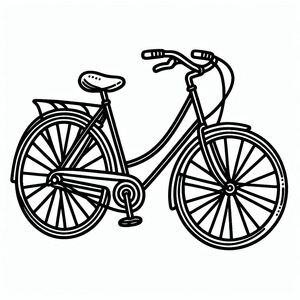 Bản vẽ đen trắng của một chiếc xe đạp