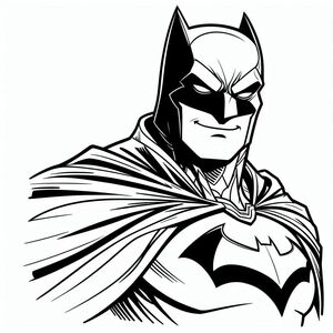Một bản vẽ đen trắng của Batman