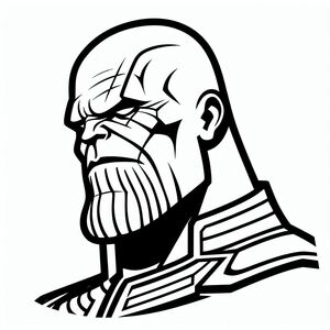 A black and white drawing of a man with a beard