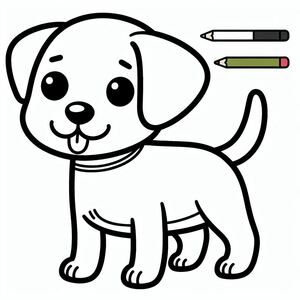 A dog with a pencil in its mouth