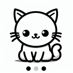 A black and white drawing of a cat 3