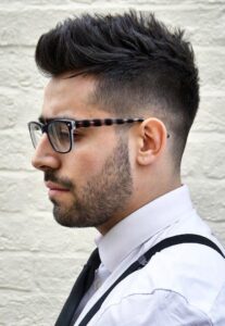 Burst Fade with Faux Hawk and Layered
