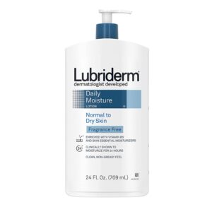 Lubriderm Daily Moisture Hydrating Unscented Body Lotion with Pro-Vitamin B5 for Normal-to-Dry Skin (Fragrance-Free)
