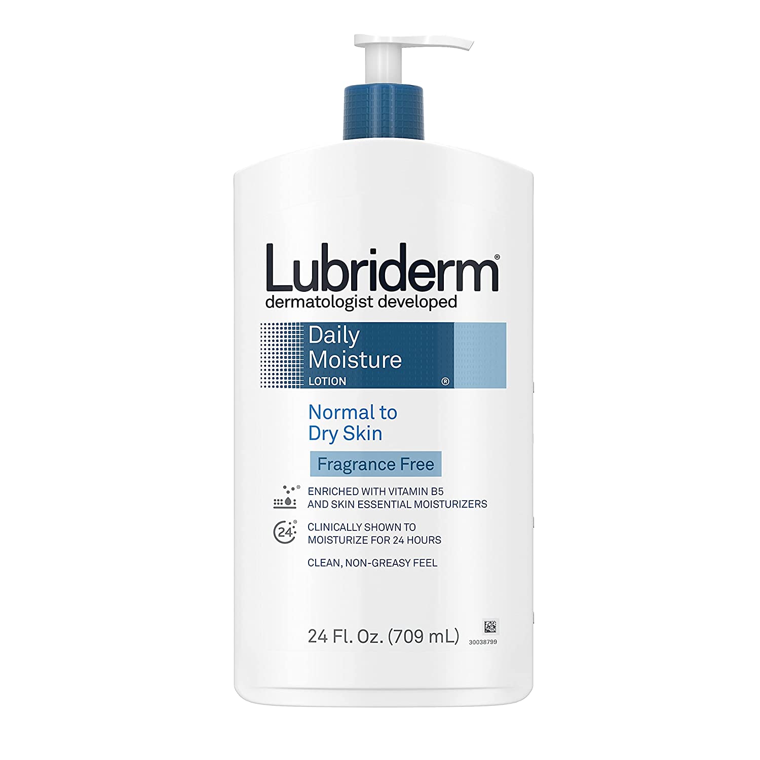 Lubriderm Daily Moisture Hydrating Unscented Body Lotion with Pro Vitamin B5 for Normal to Dry Skin Fragrance Free