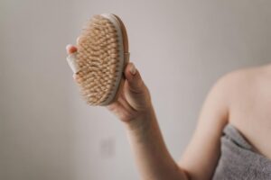 A brush for a dry brushing session