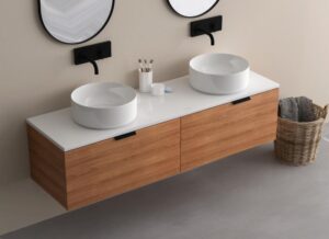 Double-sink bathroom vanities