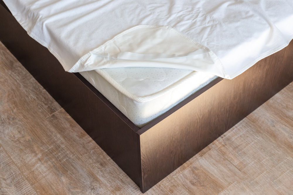 The corner of a mattress