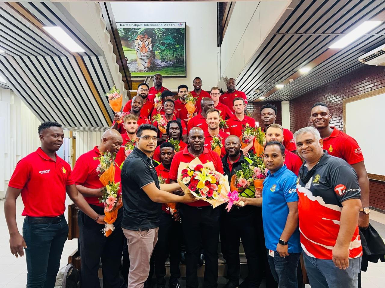 Zimbabwe cricketers arrive in Dhaka for 5-match T20I series against hosts