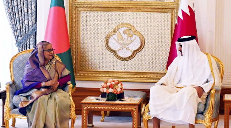 PM Hasina warmly welcomes Qatar’s Emir at her office