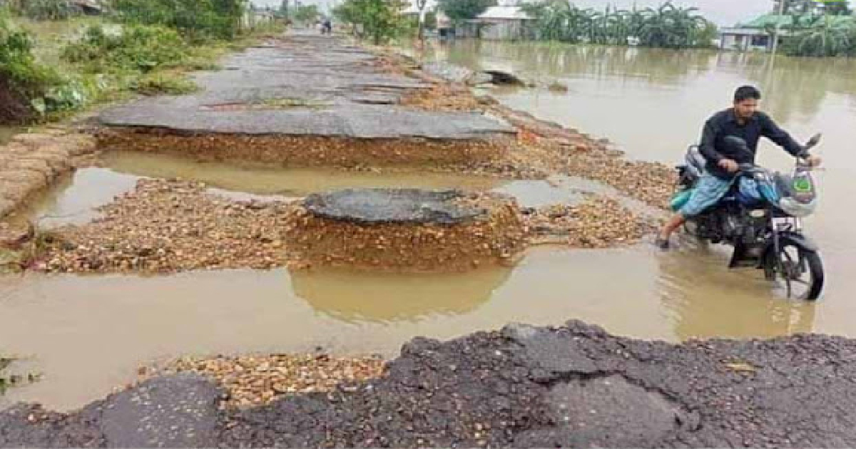 2,000km of roads damaged in Sunamganj, with losses over Tk 1500-cr