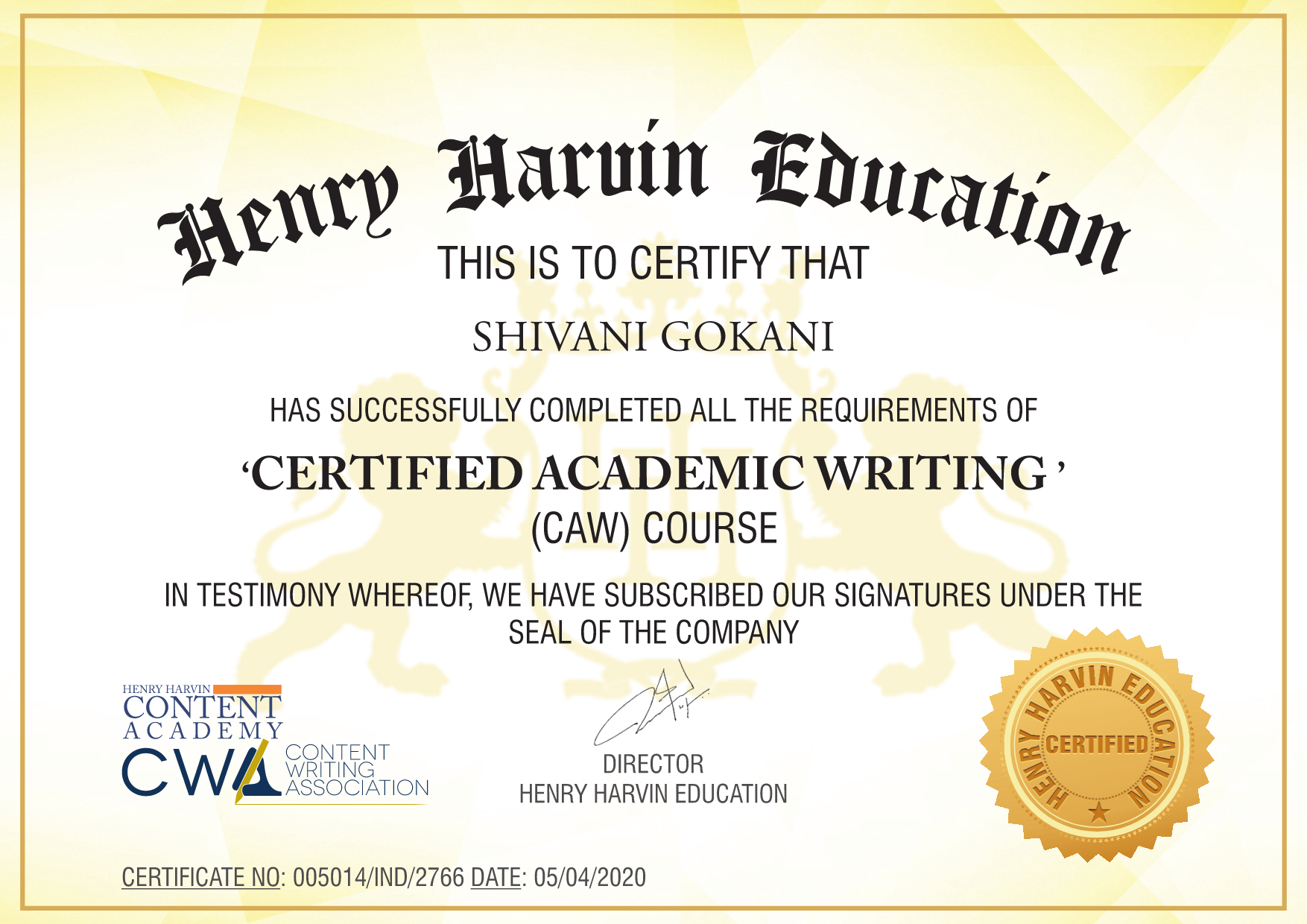 research writing certification