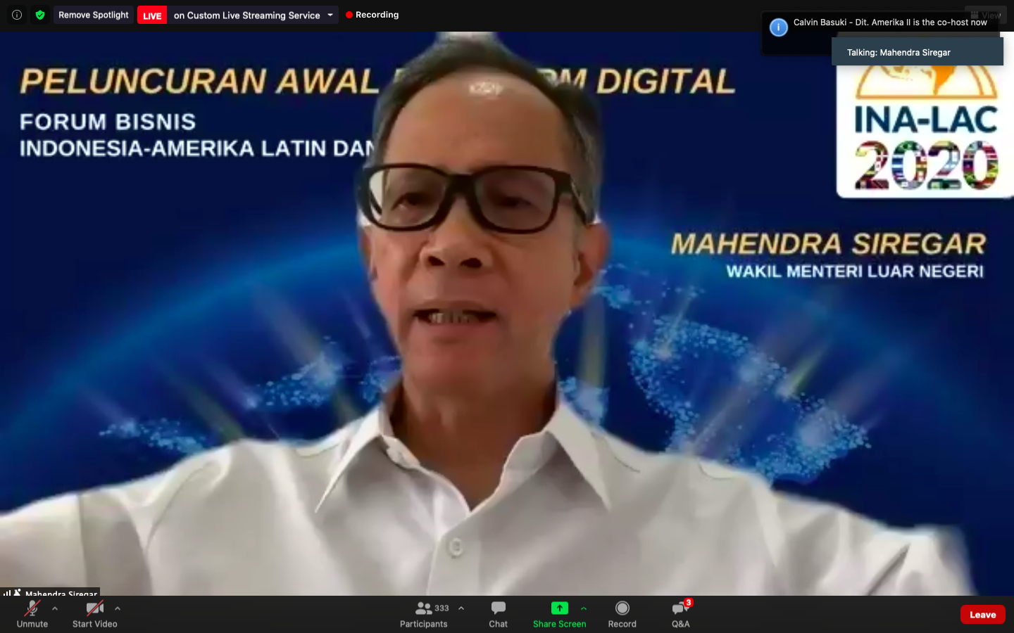 Kemlu RI luncurkan platform digital pebisnis Indonesia-Amerika Latin-Karibia