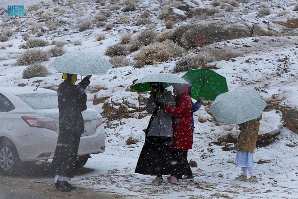 Saudi’s Jabal Al-Lawz charms with its snow-covered bright white look