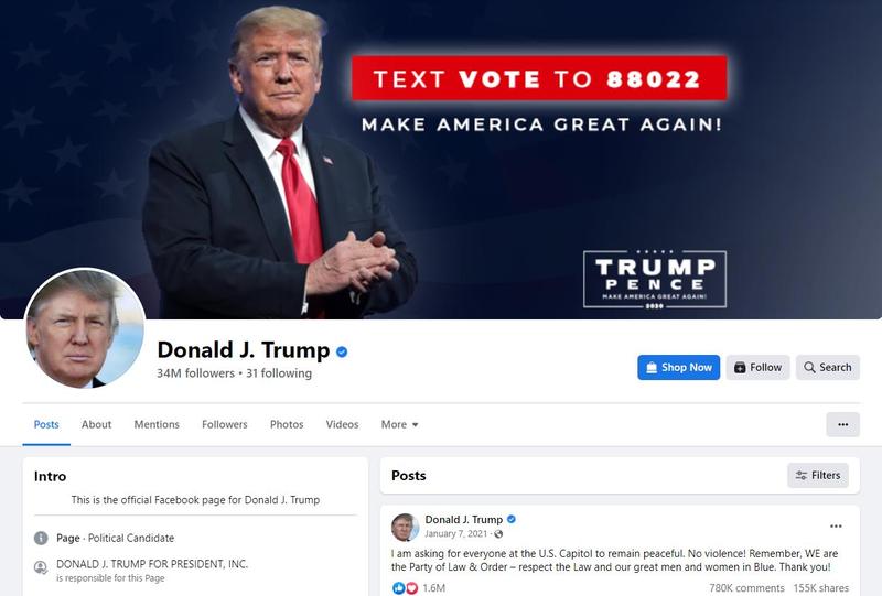 Akun Facebook Trump
