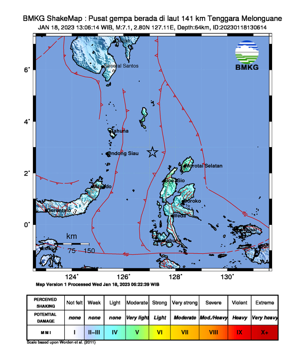 Earthquake shakes North Sulawesi