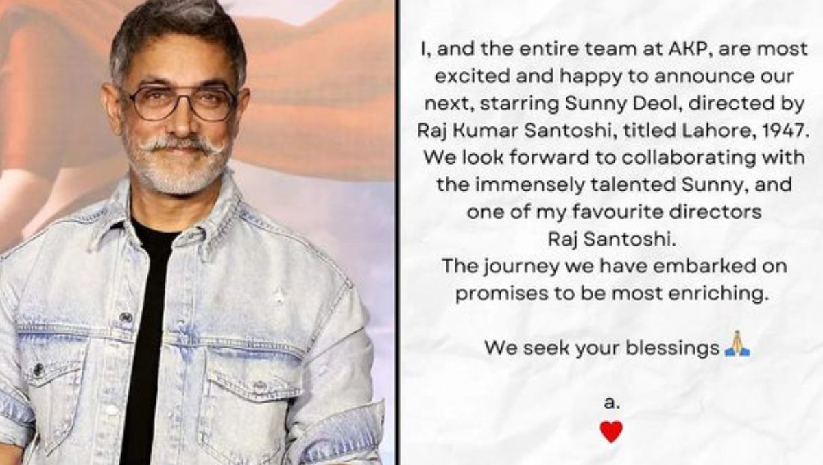 Aamir Khan announces on his social media his upcoming project Lahore 1947 with Sunny Deol and Rajkumar Santoshi