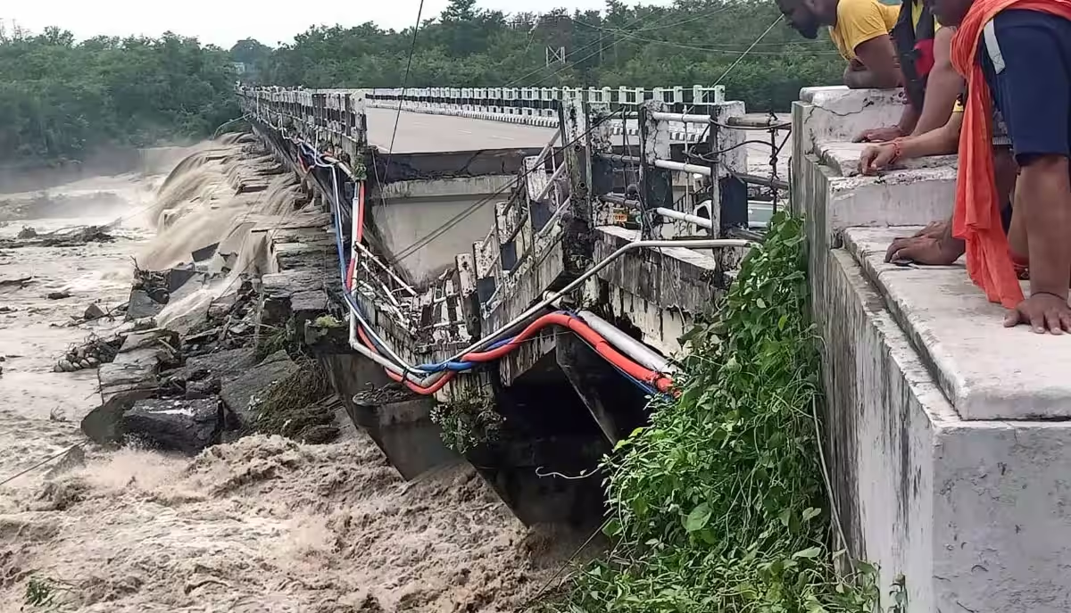 2 bridges collapse in flash flood in Sikkim