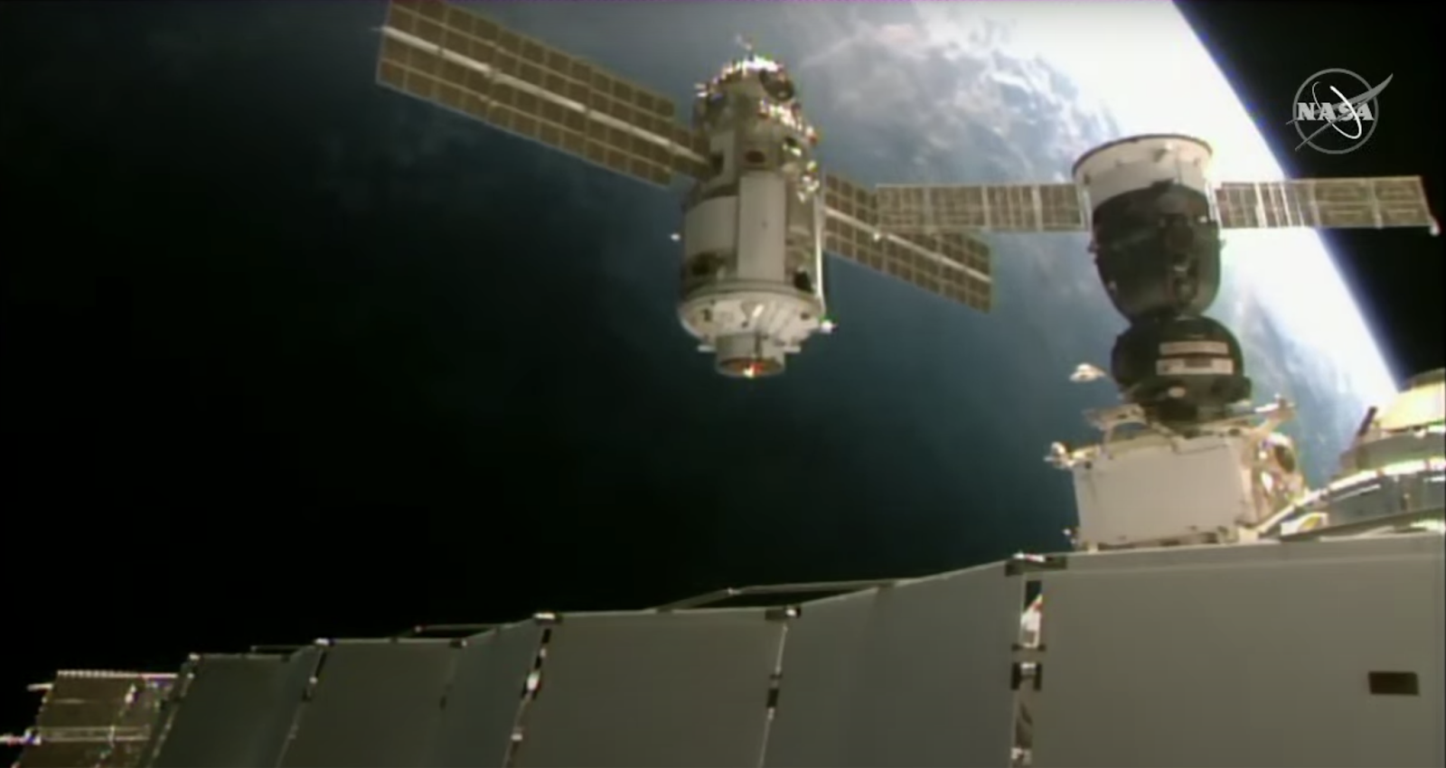 Nauka module - the one with the coolant leak - originally docking at the ISS 