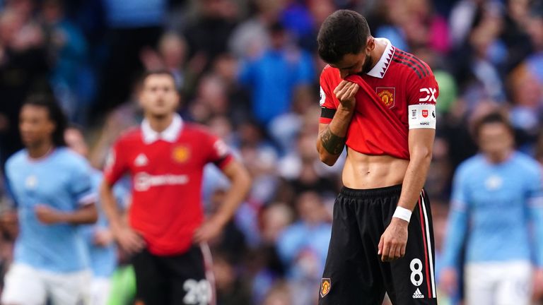 Manchester United Players disappointed after losing to Manchester City
