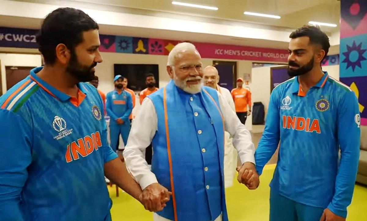 Photograph by The Hindu | PM Modi encouraged the Indian Cricket Team
