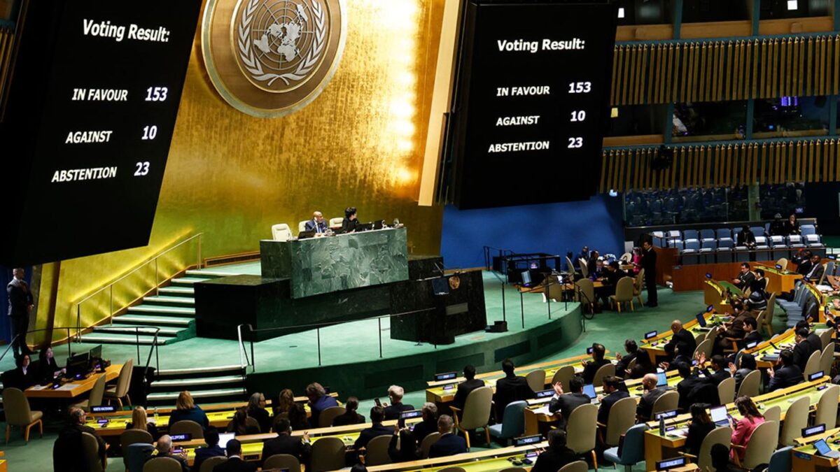 About 153 countries voted in favour of ceasefire in the UN General Assembly.