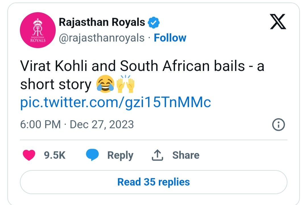 Rajasthan Royals twitter
