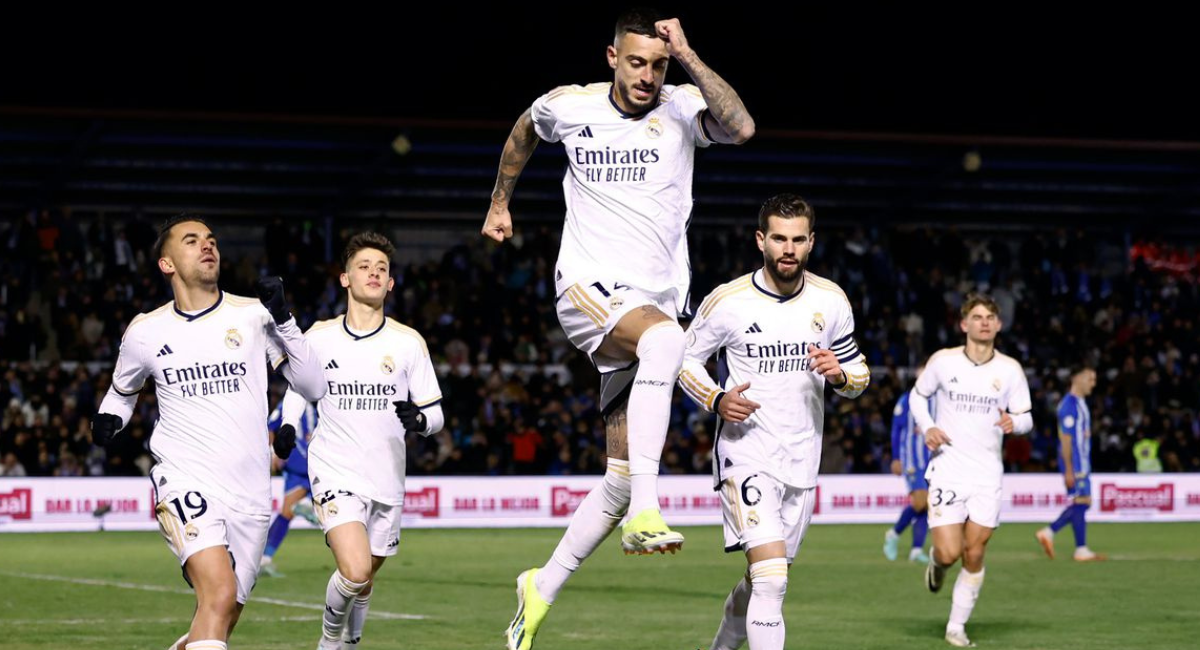 Real Madrid's Joselu, Arda seen celebrating