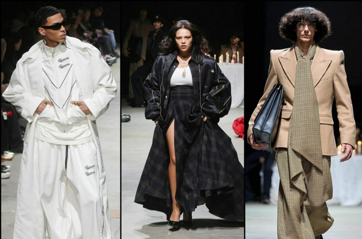 Three models donning Willy Chavarria in NYFW 2024