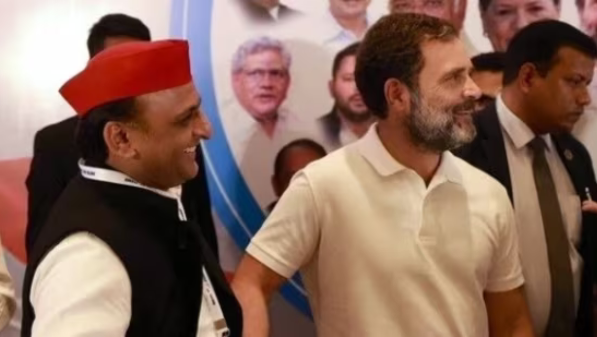 Samajwadi Party and the Congress  members of I.N.D.I.A bloc announced their seat-sharing formula.