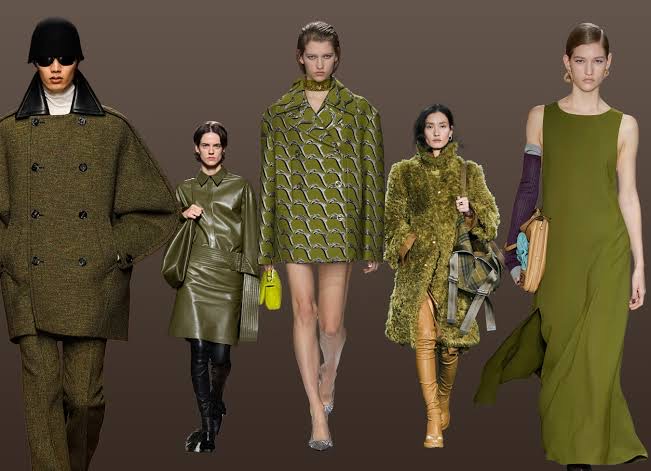 why Olive green was seen all over the runway


